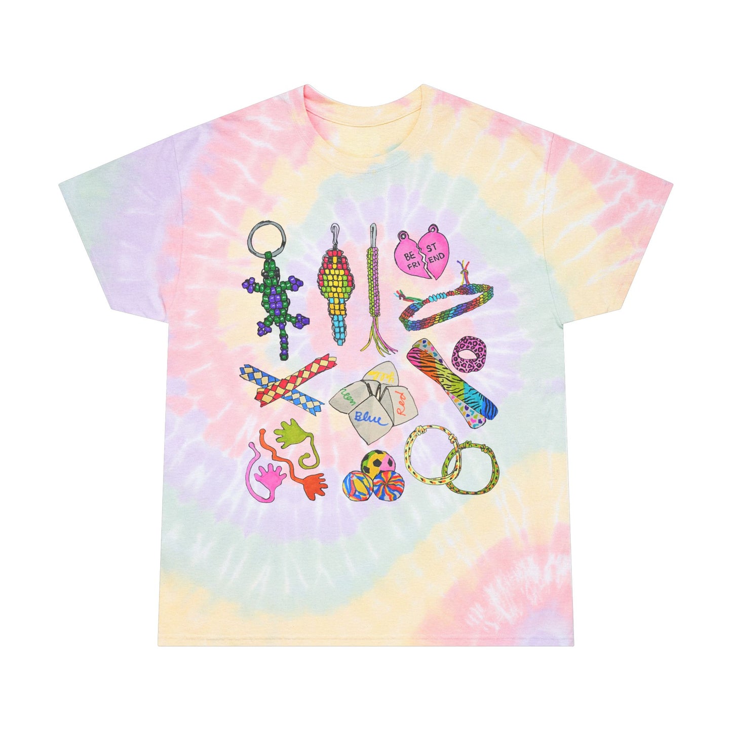 90s Girl Throwback Tie Dye Shirt | 90s Nostalgia Hand Drawn Retro Present