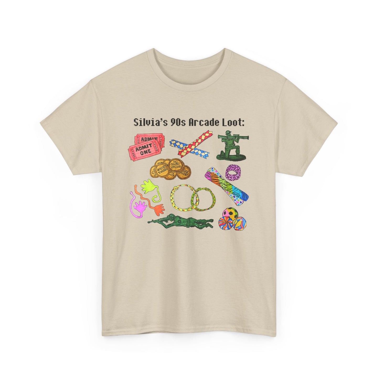 90's Throwback T-Shirt | Hand-Drawn Arcade Prizes Retro Nostalgia Gift