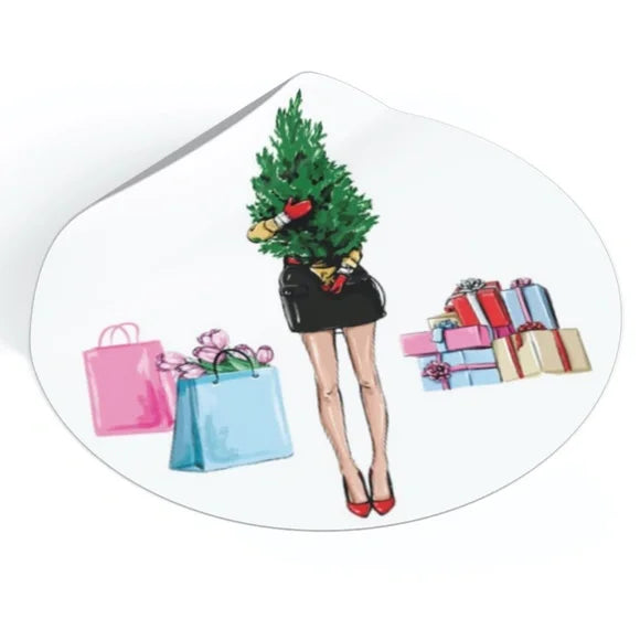 x12 Fashion Christmas Card Set Cute Pretty Fashionista Holiday Boxed Stationery Set