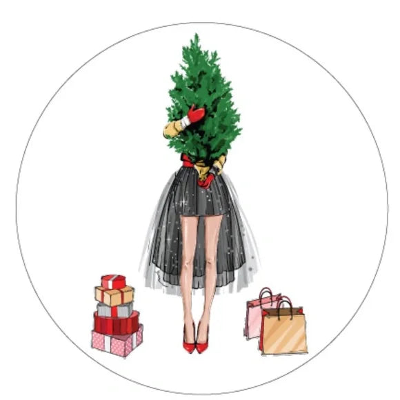 Fashion Christmas Holiday Sticker Sheet | Fashionista Scrapbook Sticker Stocking Stuffers