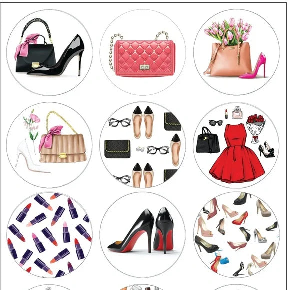 Fashion Sticker Sheet | Fashionista Scrapbook Sticker Handbag Purse Shoes