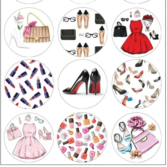 Fashion Sticker Sheet | Fashionista Scrapbook Sticker Handbag Purse Shoes