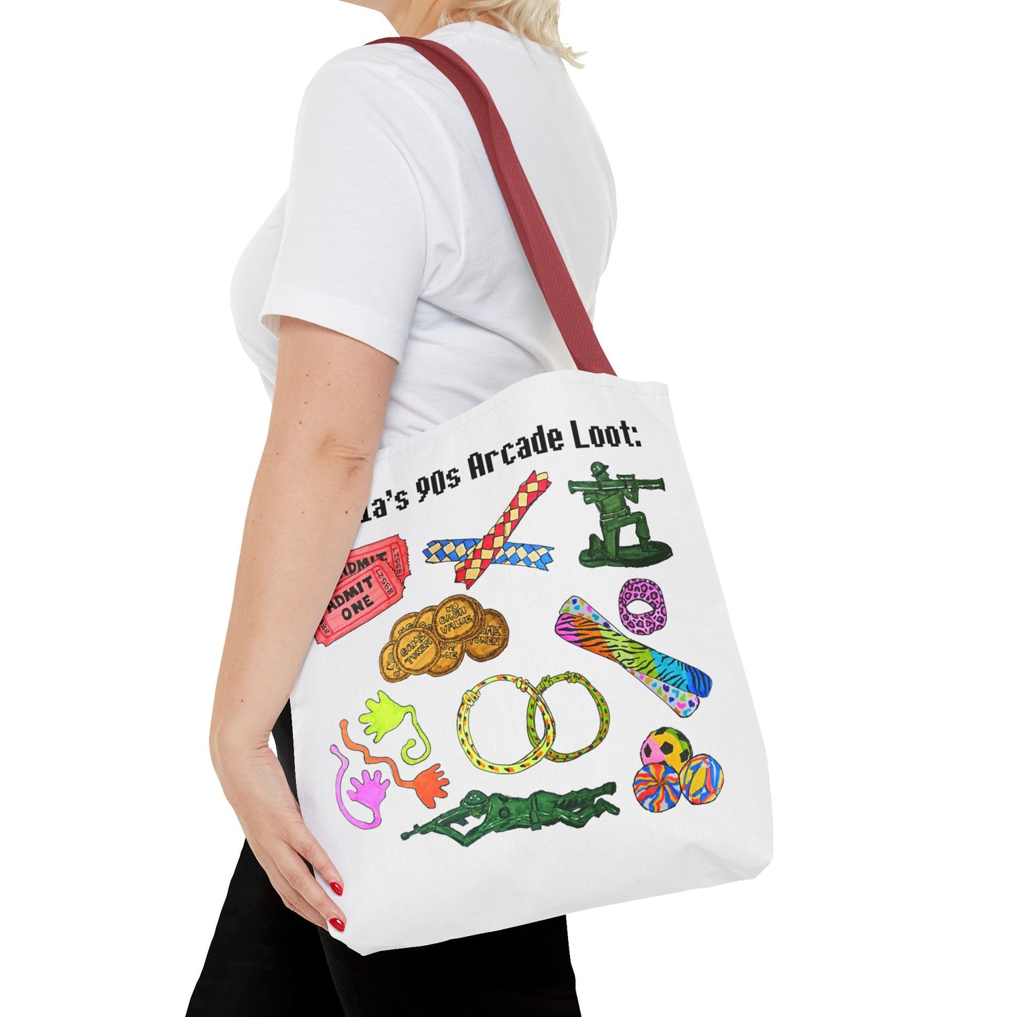90s Retro Tote Bag Arcade Prizes | Custom Nostalgic 90s Kids Gift