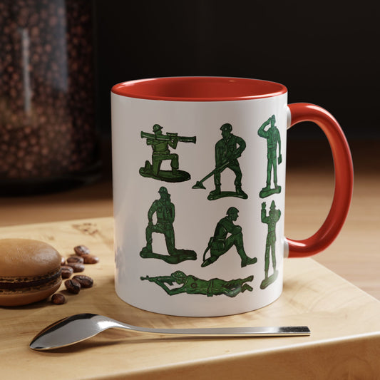 90s Nostalgia Mug Gift for Dad, Husband, Uncle – Retro Army Men Toys Cup for Gamers