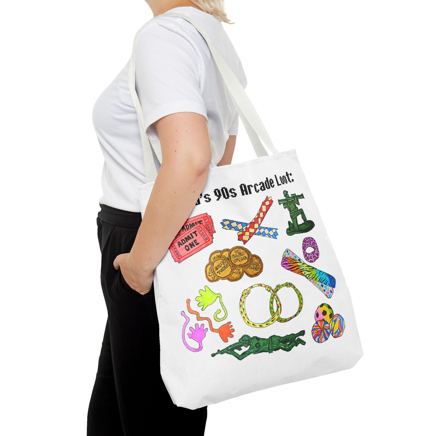 90s Retro Tote Bag Arcade Prizes | Custom Nostalgic 90s Kids Gift