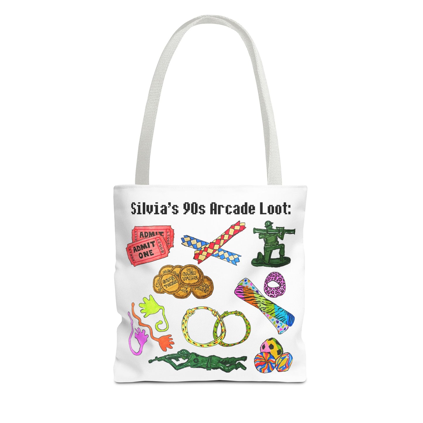90s Retro Tote Bag Arcade Prizes | Custom Nostalgic 90s Kids Gift