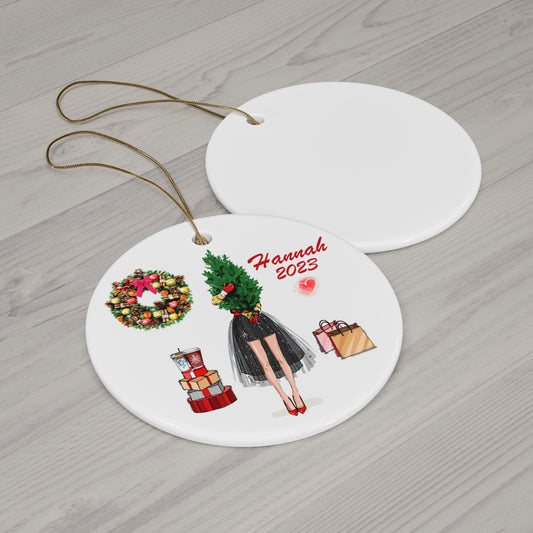 Personalized Fashion Christmas Ornament Custom Fashionista Holiday Ornament