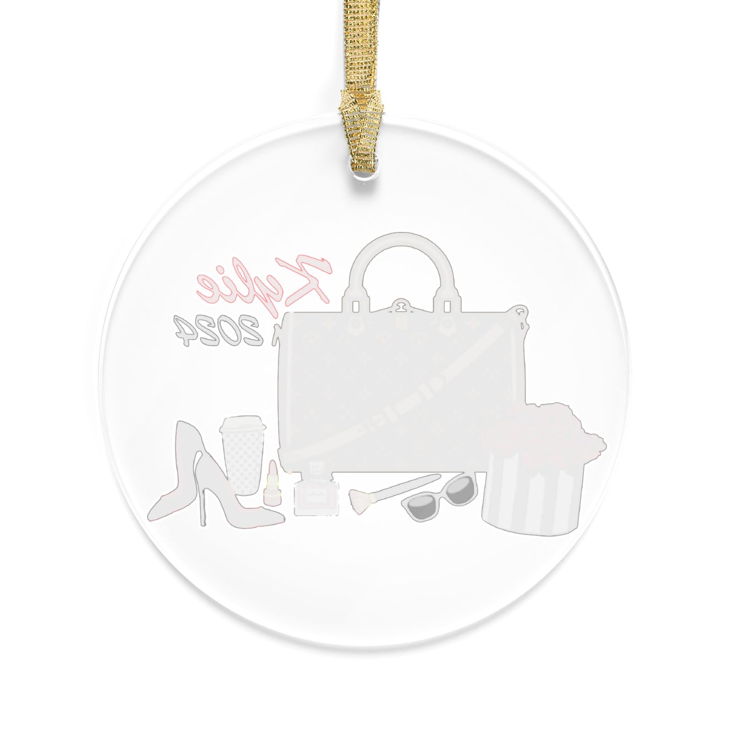 Personalized Fashion Holiday Christmas Ornament | Custom Clear Handbag Hanging Ornament