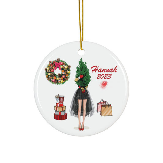 Personalized Fashion Christmas Ornament Custom Fashionista Holiday Ornament