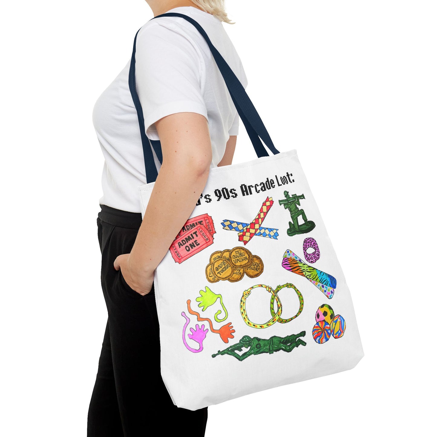 90s Retro Tote Bag Arcade Prizes | Custom Nostalgic 90s Kids Gift