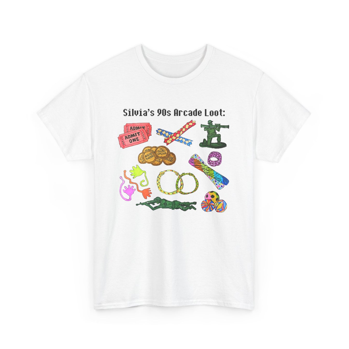 90's Throwback T-Shirt | Hand-Drawn Arcade Prizes Retro Nostalgia Gift
