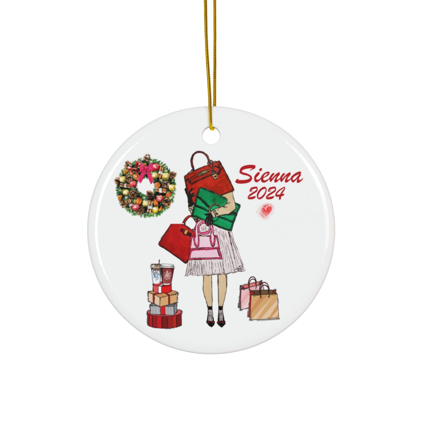Personalized Fashion Christmas Ornament | Double Sided Custom Holiday Handbag Ornament