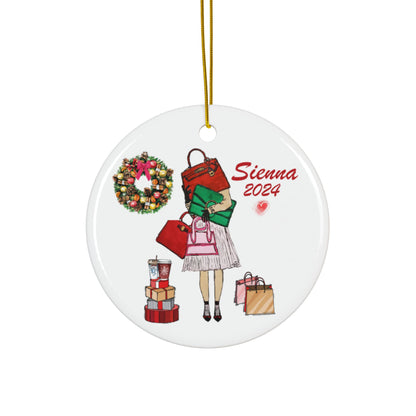 Personalized Fashion Christmas Ornament | Double Sided Custom Holiday Handbag Ornament