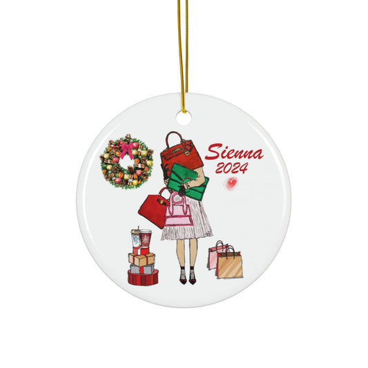 Personalized Fashion Christmas Ornament | Double Sided Custom Holiday Handbag Ornament