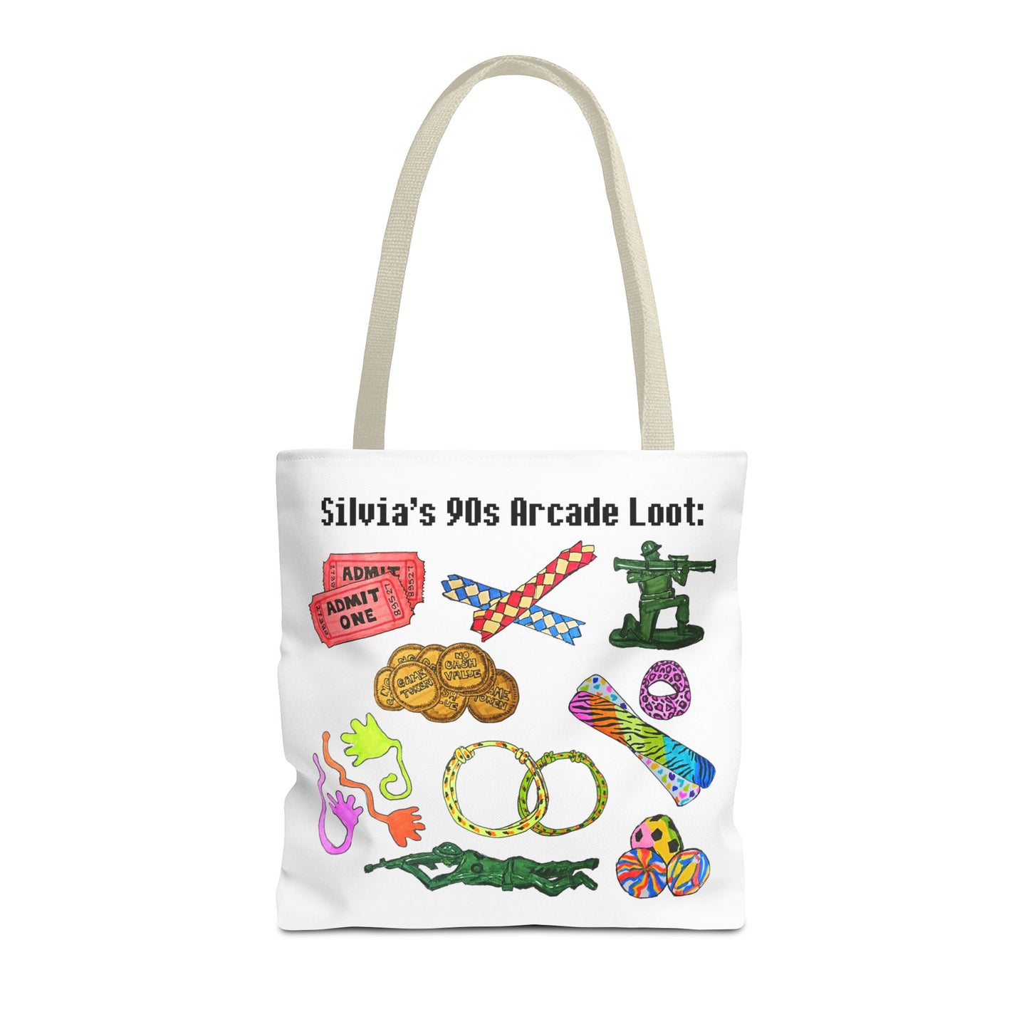 90s Retro Tote Bag Arcade Prizes | Custom Nostalgic 90s Kids Gift