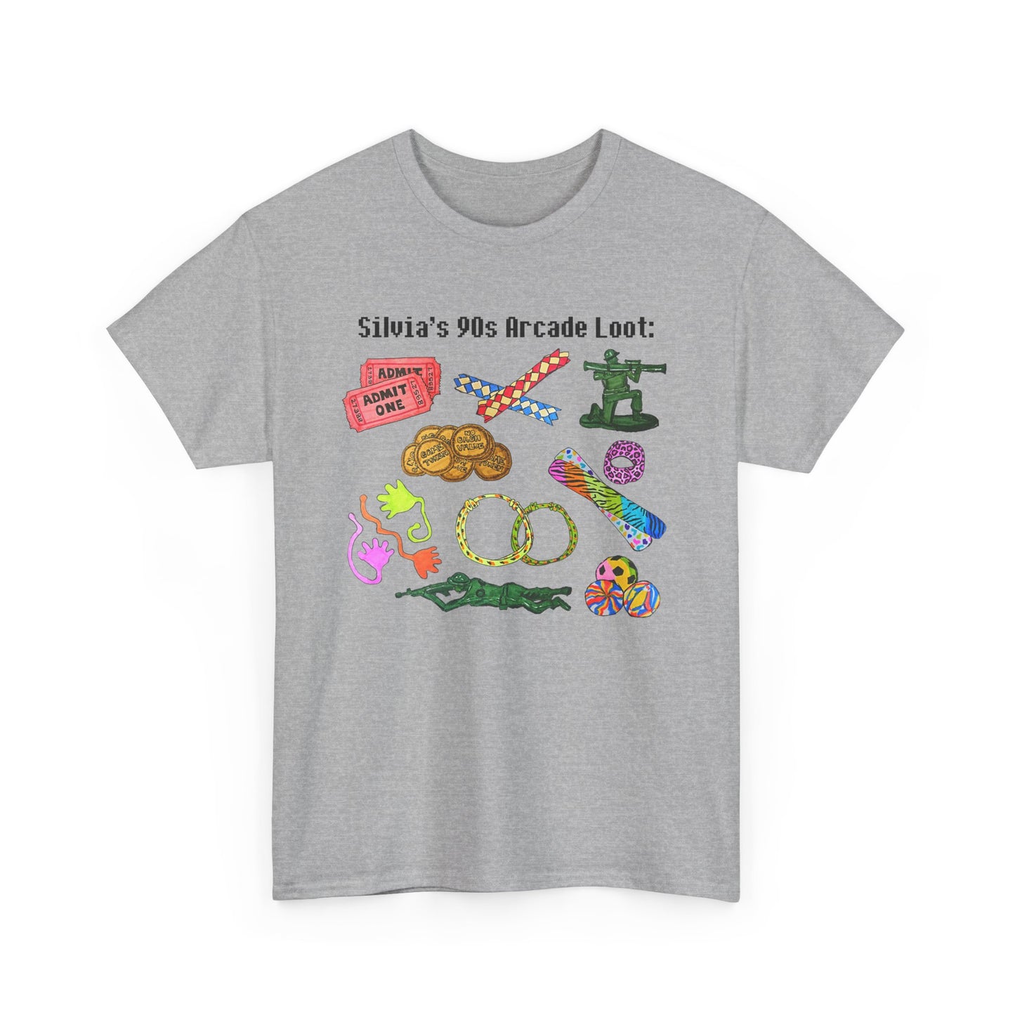 90's Throwback T-Shirt | Hand-Drawn Arcade Prizes Retro Nostalgia Gift