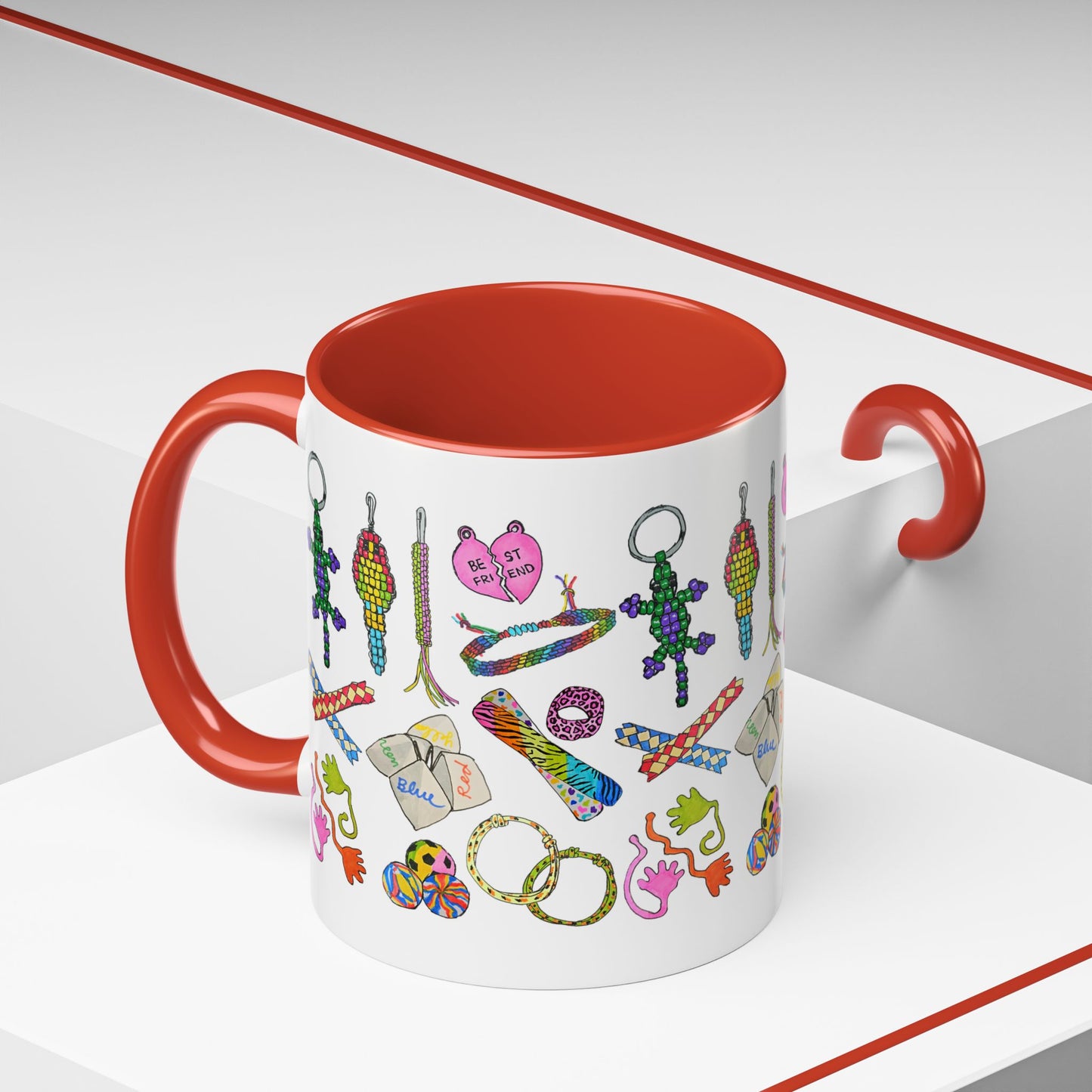 90s Girl Throwback Mug | 90s Nostalgia Hand Drawn Retro Accessories Mug