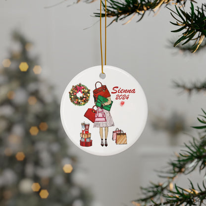 Personalized Fashion Christmas Ornament | Double Sided Custom Holiday Handbag Ornament