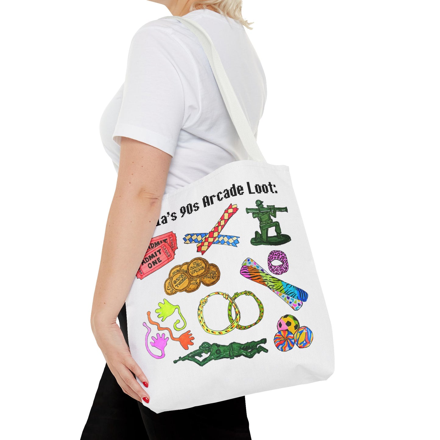 90s Retro Tote Bag Arcade Prizes | Custom Nostalgic 90s Kids Gift
