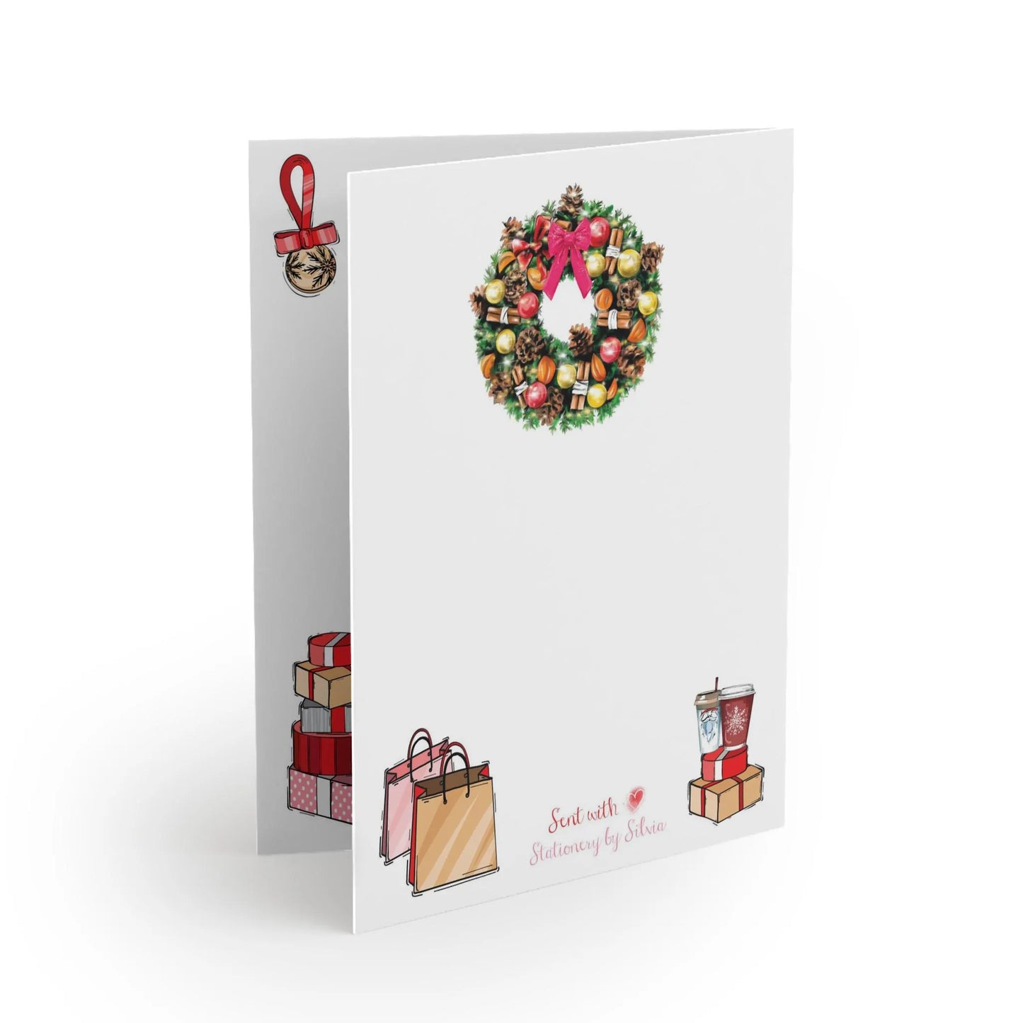 Fashion Christmas Holiday Card w/ Sticker and Envelope