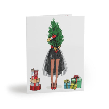 Fashion Christmas Holiday Card w/ Sticker and Envelope