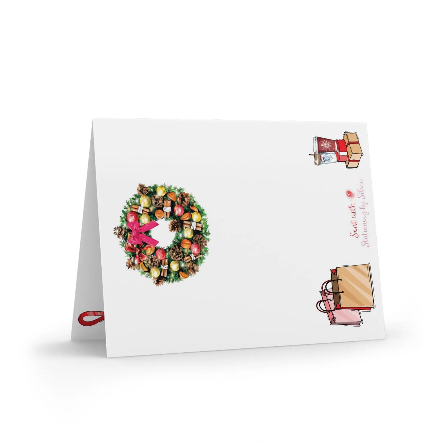 Fashion Christmas Holiday Card w/ Sticker and Envelope