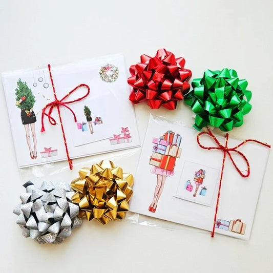 x12 Fashion Christmas Card Set Cute Pretty Fashionista Holiday Boxed Stationery Set