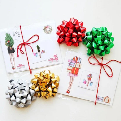 x12 Fashion Christmas Card Set Cute Pretty Fashionista Holiday Boxed Stationery Set