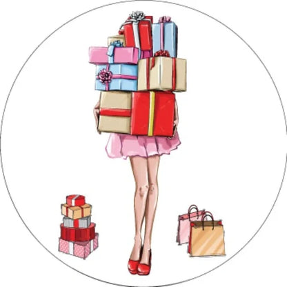 Fashion Christmas Holiday Sticker Sheet | Fashionista Scrapbook Sticker Stocking Stuffers
