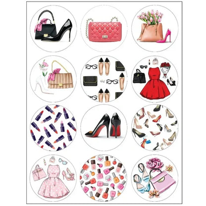Fashion Sticker Sheet | Fashionista Scrapbook Sticker Handbag Purse Shoes