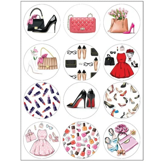 Fashion Sticker Sheet | Fashionista Scrapbook Sticker Handbag Purse Shoes