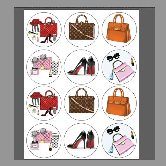 Fashion Handbag Sticker Sheet | Fashionista Scrapbook Sticker Gifts